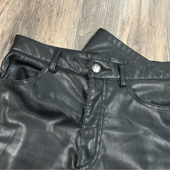 Garage black straight leg leather pants - Picture 2 of 5